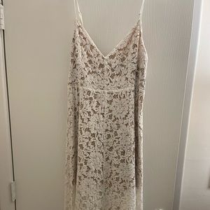 Lulus white lace cami adjustable strap dress size XL